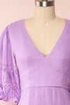 Jeneva Lilac Short Dress w/ Ruffles | Boutique 1861 front view