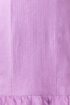 Jeneva Lilac Short Dress w/ Ruffles | Boutique 1861 fabric