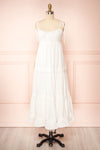 Jennalou Sleeveless Tiered White Midi Dress | Boutique 1861 front view