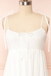 Jennalou Sleeveless Tiered White Midi Dress | Boutique 1861 front close up