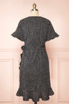 Jenny Black Polka-Dot Wrap Dress w/ Ruffles | Boutique 1861 back view
