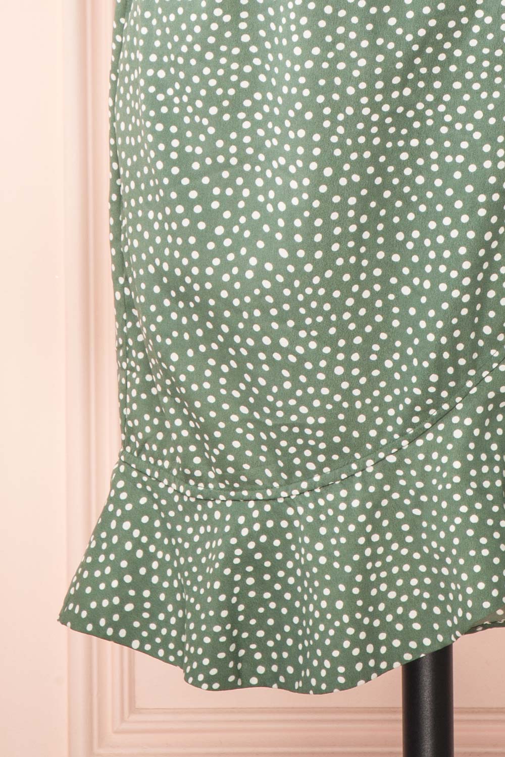 Jenny Green Polka-Dot Wrap Dress w/ Ruffles | Boutique 1861 bottom 