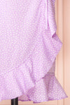 Jenny Lilac Polka-Dot Wrap Dress w/ Ruffles | Boutique 1861 - Jenny Li…details