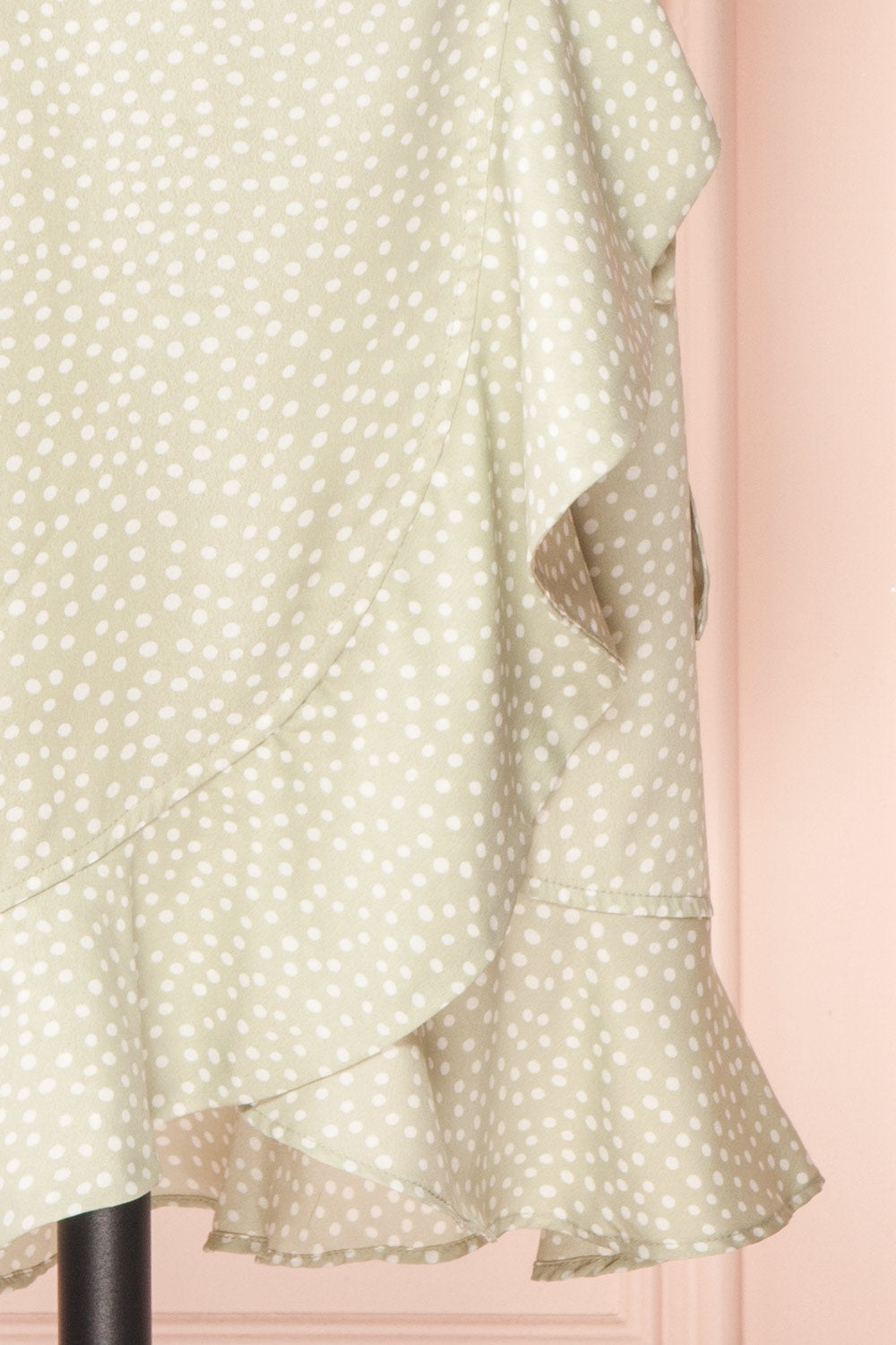 Jenny Sage Polka-Dot Wrap Dress w/ Ruffles | Boutique 1861 - Jenny Sauge details