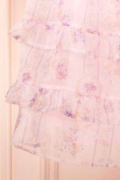 Jessaline Short Pink Floral Babydoll Dress | Boutique 1861 bottom