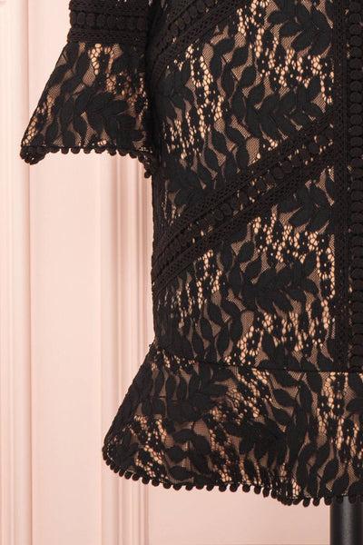 Jessamy Noire Lace Dress | Robe Cocktail | Boutique 1861 bottom close-up