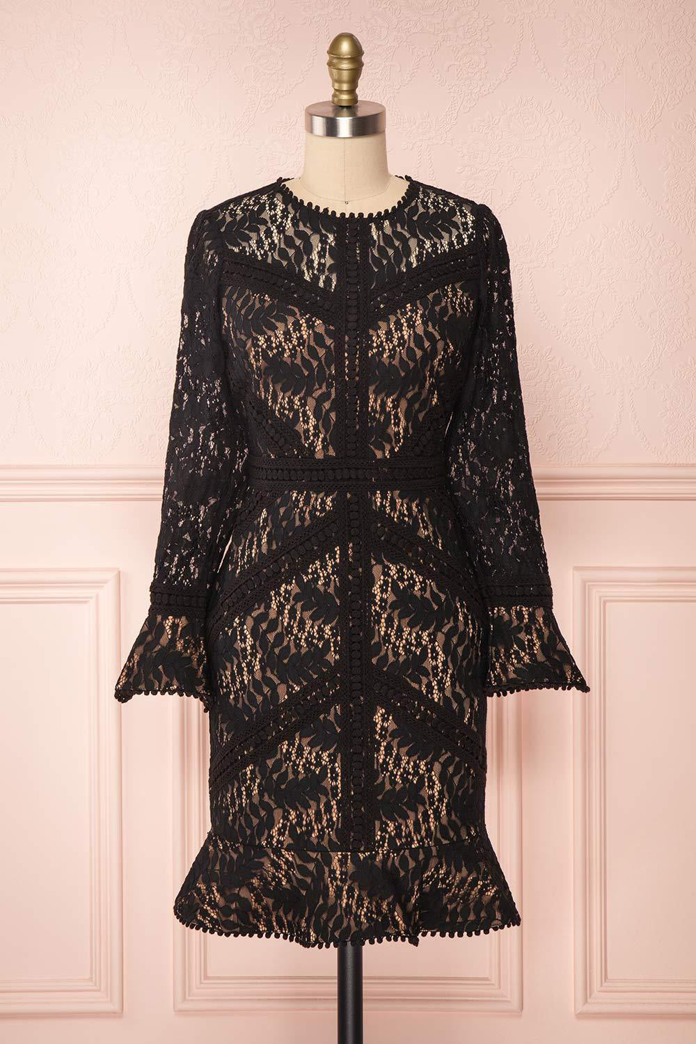 Jessamy Noire Black Long Sleeve Lace Dress | Boutique 1861