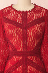 Jessamy Rouge Lace Dress | Robe Cocktail | Boutique 1861 front close-up