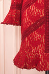 Jessamy Rouge Lace Dress | Robe Cocktail | Boutique 1861 bottom close-up