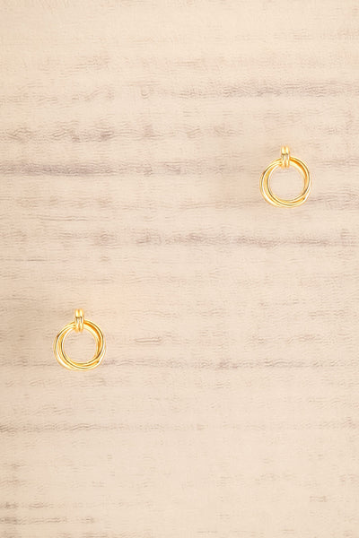 Jete Gold Circle Stud Earrings | La petite garçonne close-up