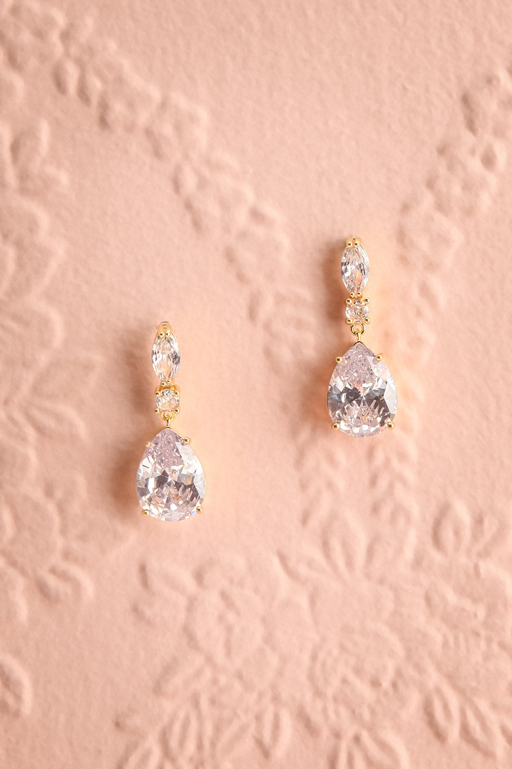 Jezebel Gold Crystal Pendant Earrings | Boutique 1861