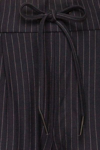 Jeziorna Navy Striped Pants | Pantalons | La Petite Garçonne fabric detail