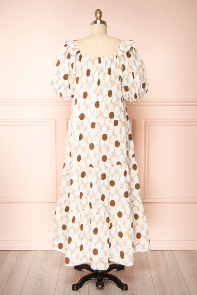 Jhune Floral Midi Dress w/ Short Puff Sleeves | Boutique 1861 back view