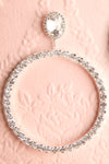 Jihye Argent Silver Crystal Hoop Pendant Earrings | Boutique 1861