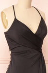 Jihyo Black Mermaid Maxi Dress w/ Laced-Back | Boutique 1861  side close-up