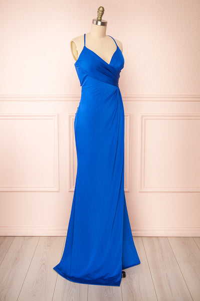 Jihyo Blue Mermaid Maxi Dress w/ Laced-Back | Boutique 1861 side view
