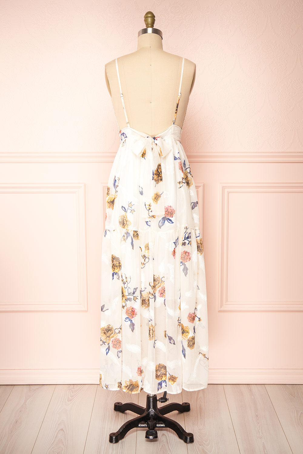 Jimena V-Neck Floral Print Dress | Boutique 1861 back view 