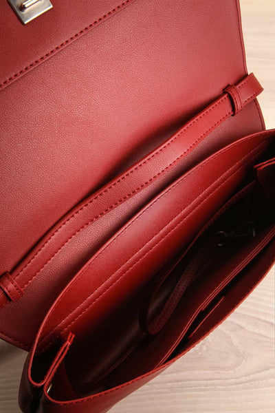 Jodith Red Faux-Leather Pixie Mood Handbag inside view | La Petite Garçonne