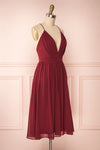 Joelle Burgundy Chiffon Cocktail Dress | Robe | Boutique 1861 side view
