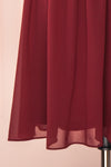 Joelle Burgundy Chiffon Cocktail Dress | Robe | Boutique 1861 bottom close-up