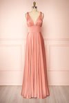 Johanie Pink Satin Maxi Dress | Boudoir 1861 front view