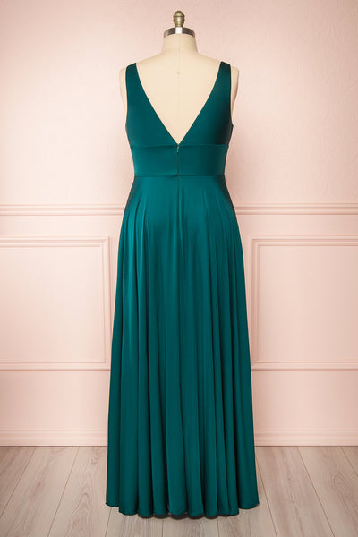 Johanie Emerald Satin Maxi Dress | Boudoir 1861 back taille plus