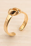 Johvi Or Open Golden Ring with Knot Detail close-up | La Petite Garçonne