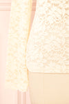 Jokla Cream Lace Mock Neck Top | Boutique 1861 sleeve
