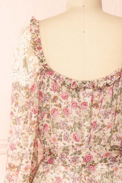 Jolia Short Floral Button-Up Dress | Boutique 1861 back close-up