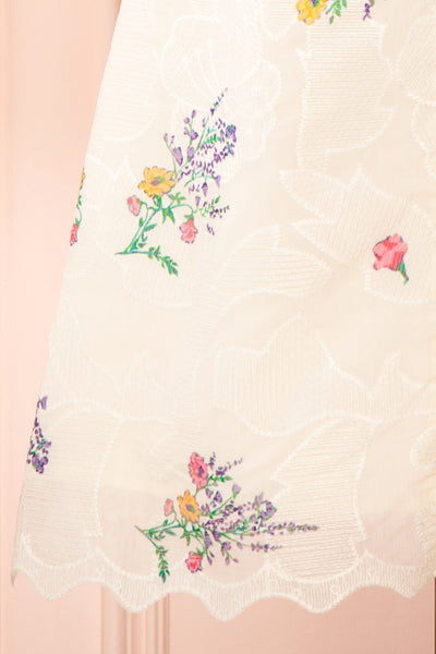 Jolyne Beige Floral Buttonned Midi Dress | Boutique 1861  bottom