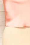 Jonca Pink Draped Collar Cropped Satin Tank Top | La petite garçonne bottom