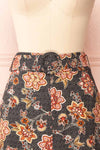 Jondora Floral Short Skirt w/ Belt | Boutique 1861 front close-up