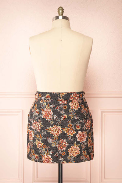 Jondora Floral Short Skirt w/ Belt | Boutique 1861 plus size back view