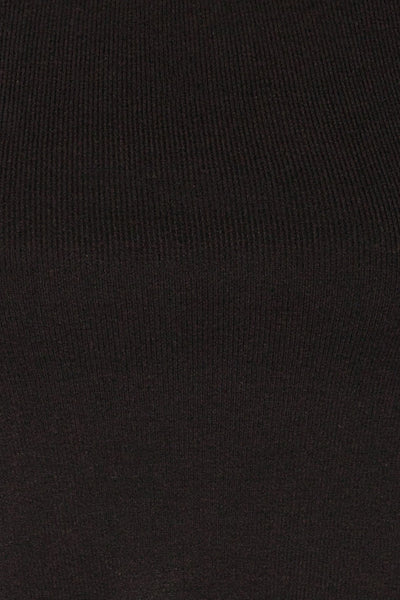 Jorden Black Long Sleeve Crossed Back Top | La Petite Garçonne fabric