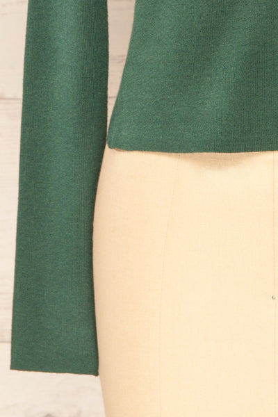 Jorden Green Long Sleeve Crossed Back Top | La Petite Garçonne sleeve