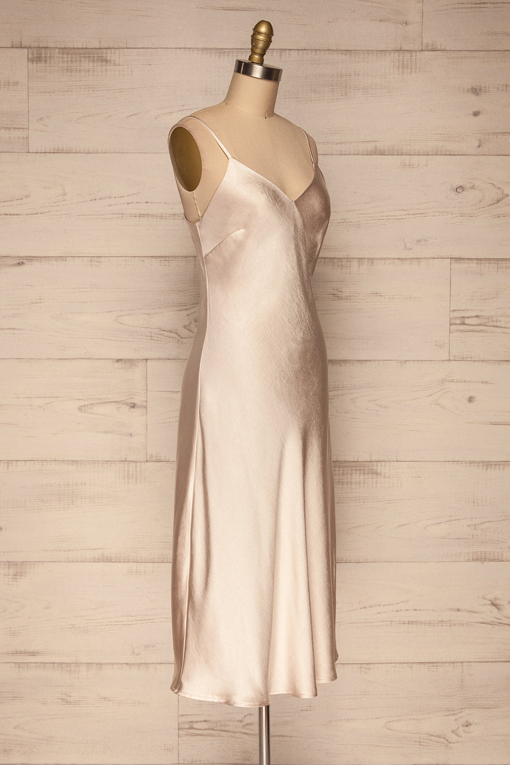 Jorie Satin Dress | Robe Satinée side view | La Petite Garçonne