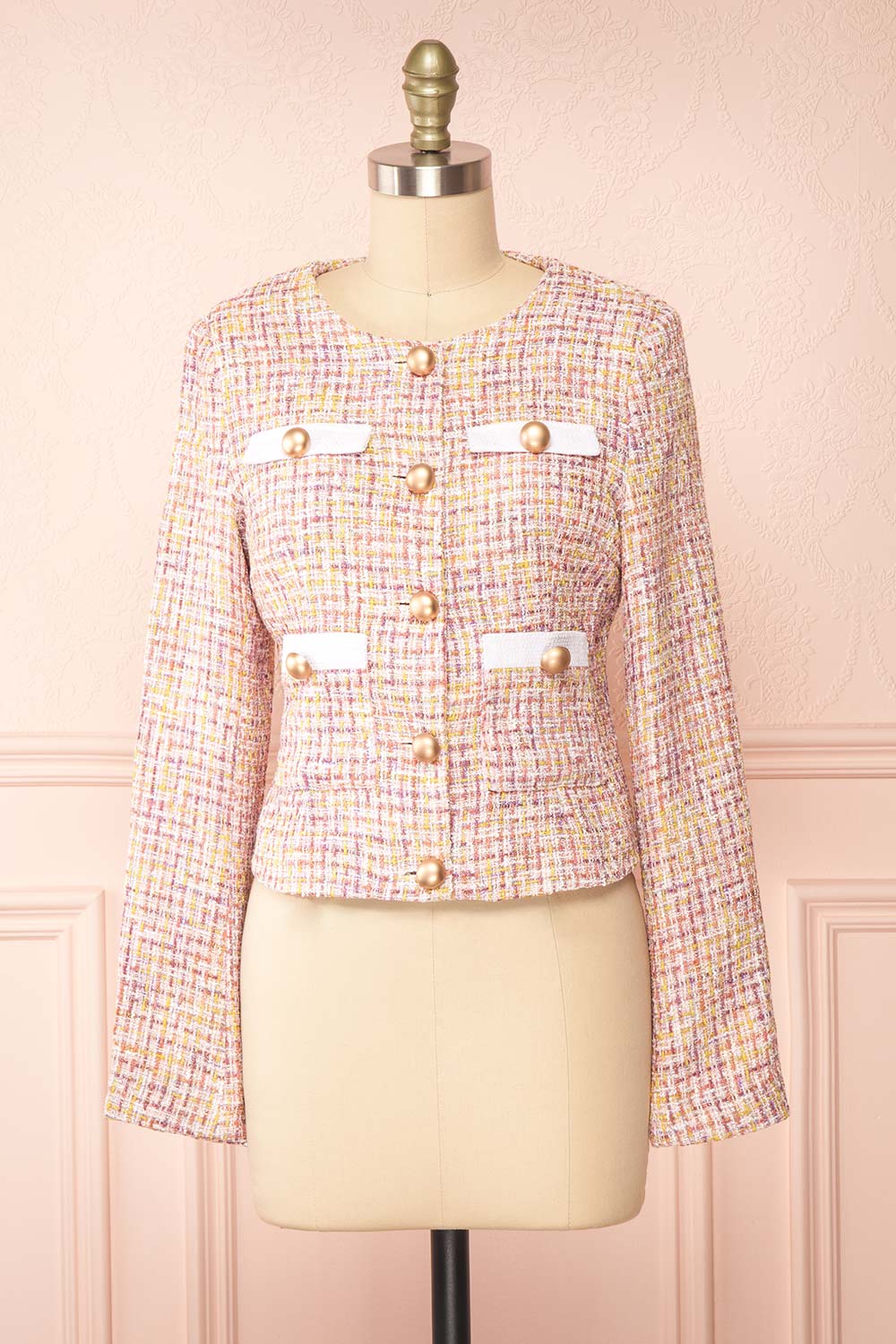 Jorja Cropped Tweed Blazer | Boutique 1861 closed view