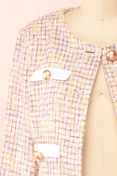 Jorja Cropped Tweed Blazer | Boutique 1861 open close-up