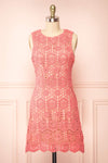 Josephyne Short Pink Crochet Dress | Boutique 1861 front view