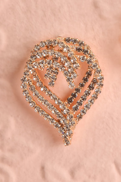 Journey Gold Heart Shaped Crystal Earrings | Boutique 1861 close-up