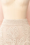 Juana Beige Crochet Short Skirt | Boutique 1861 front close-up