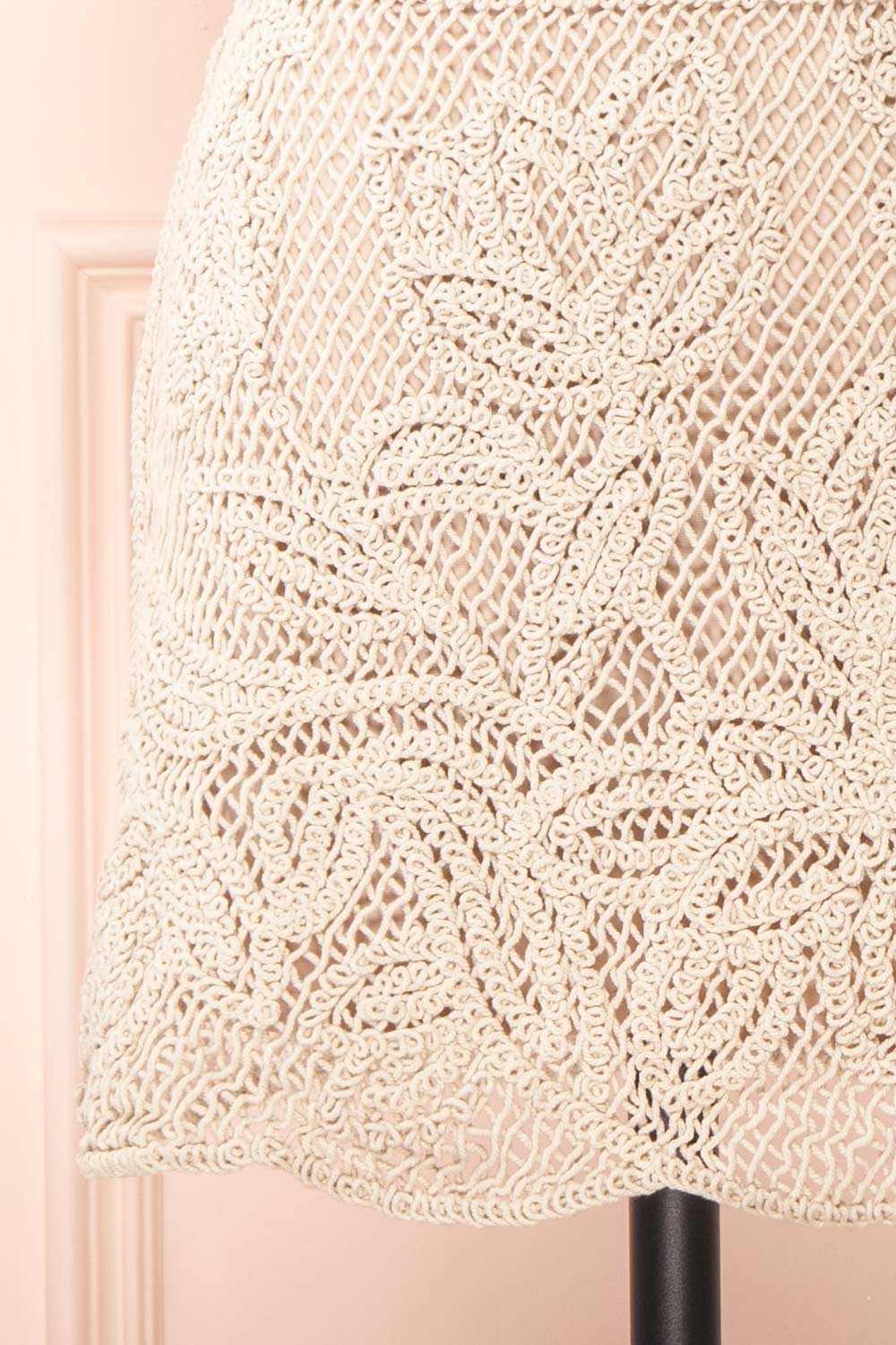 Juana Beige Short Crochet Skirt