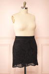 Juana Black Crochet Short Skirt | Boutique 1861 side view plus size