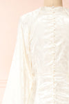 Juanita Ivory Floral Satin Midi Dress | Boudoir 1861 back close-up