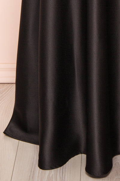 Julia Black Satin Maxi Dress | Boutique 1861 bottom