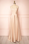 Julia Champagne Satin Maxi Dress | Boutique 1861front view