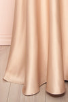 Julia Champagne Satin Maxi Dress | Boutique 1861 details