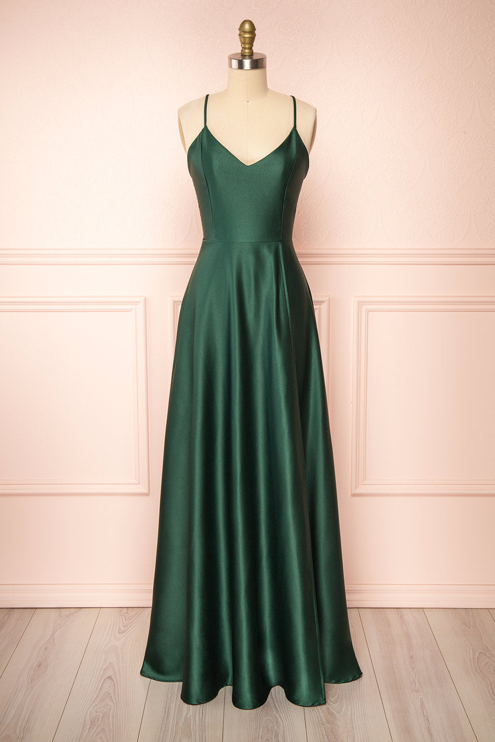 Julia Green Satin Maxi Dress Boutique 1861 X Large