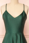 Julia Green Satin Maxi Dress | Boutique 1861 front view