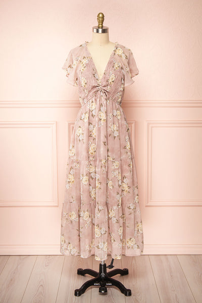 Juliane V-Neck Floral Midi Dress | Boutique 1861 front view